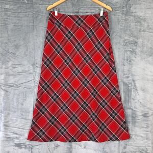 Womens Skirt 10 Vintage Y2K Preppy Tartan Plaid Academia School Girl Modest Maxi